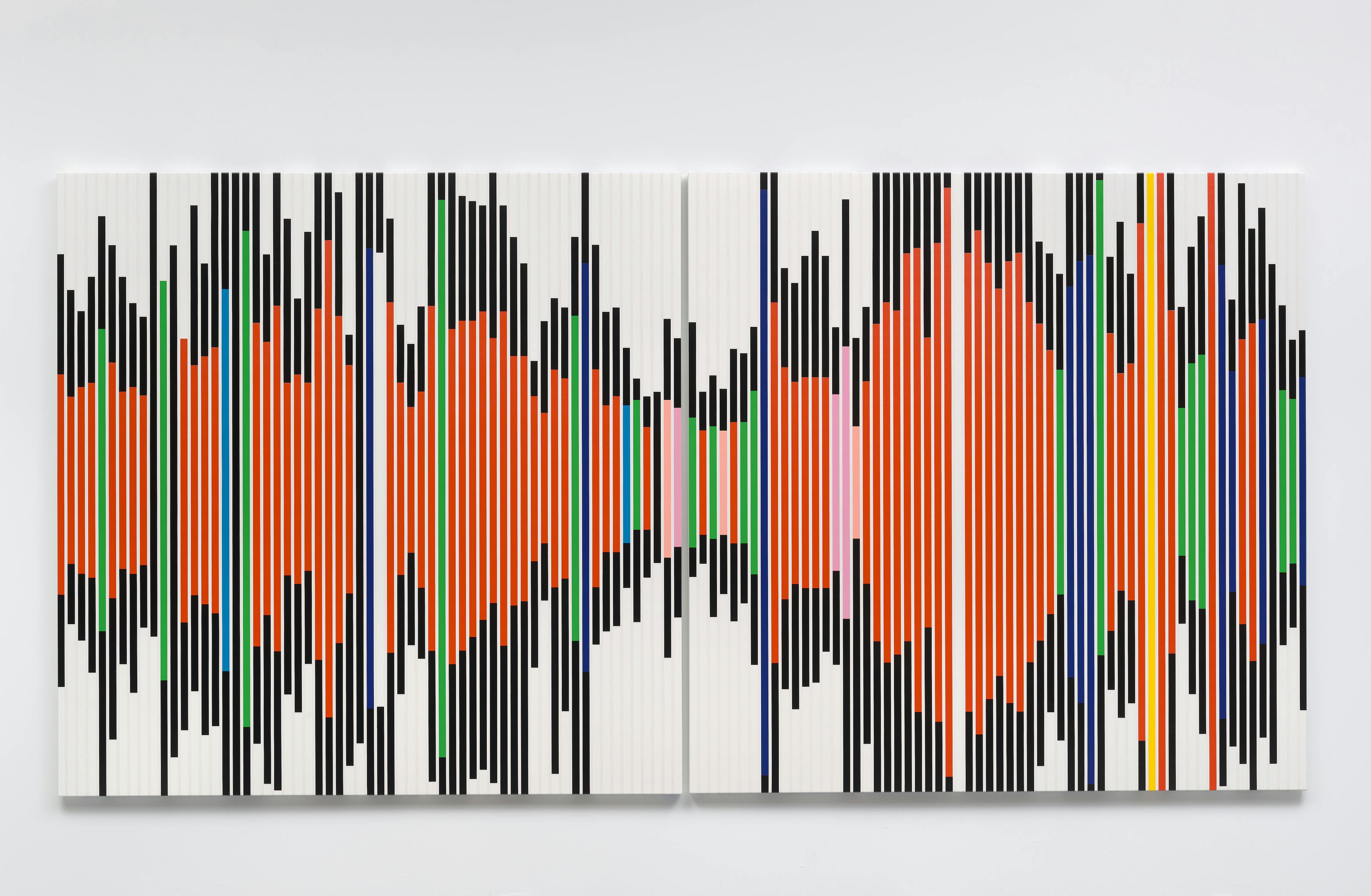 Sarah Morris So in a sense it’s abstract as no painting will ever be [Sound Graph 3], 2017