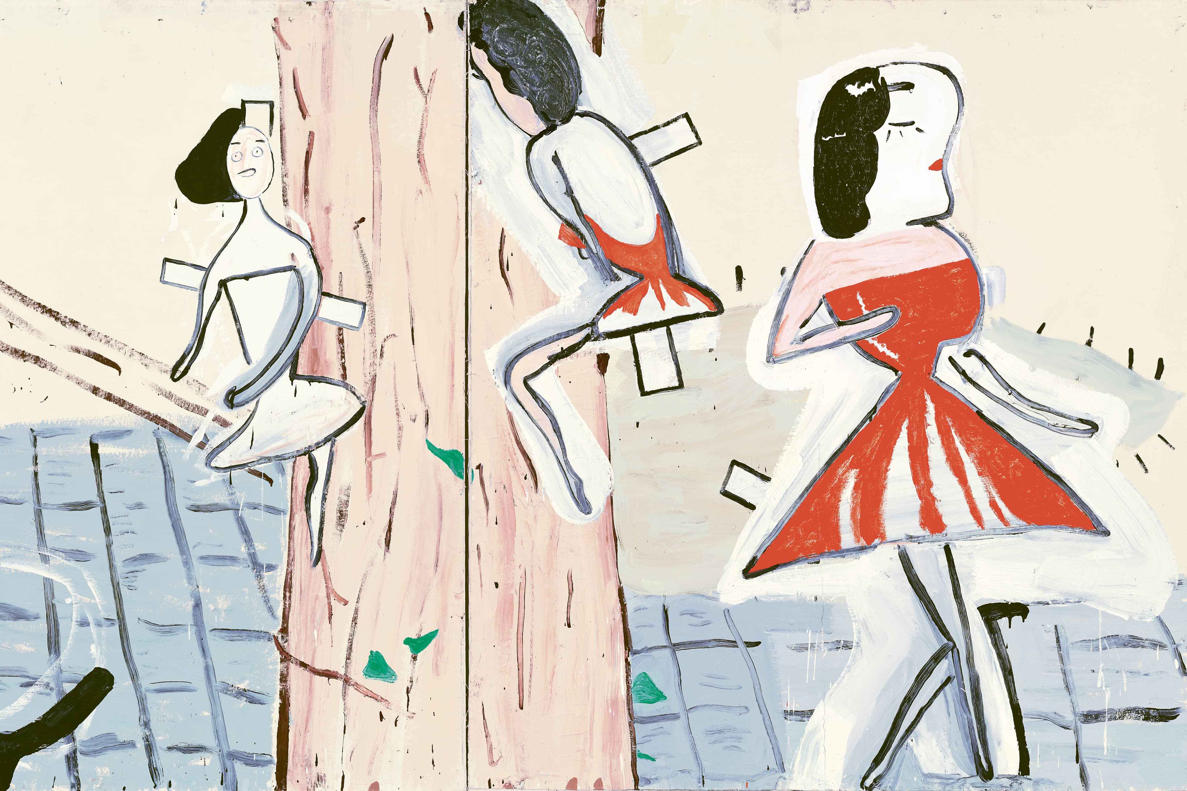 Rose Wylie, Red Twink and Ivy, 2002